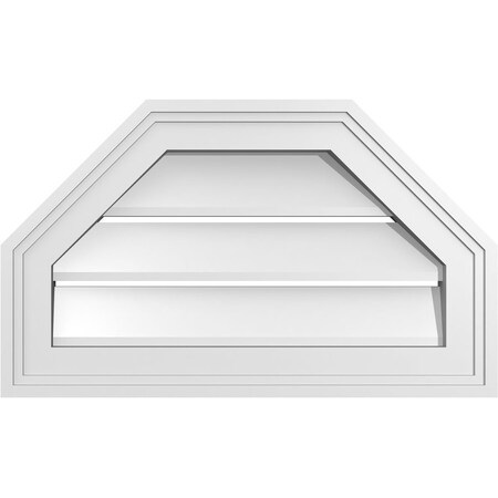 Ekena Millwork Octagonal Top Surface Mount PVC Gable Vent w/ 2"W x 1-1/2"P Brickmould Frame, 20"W x 12"H GVPOT20X1202SF